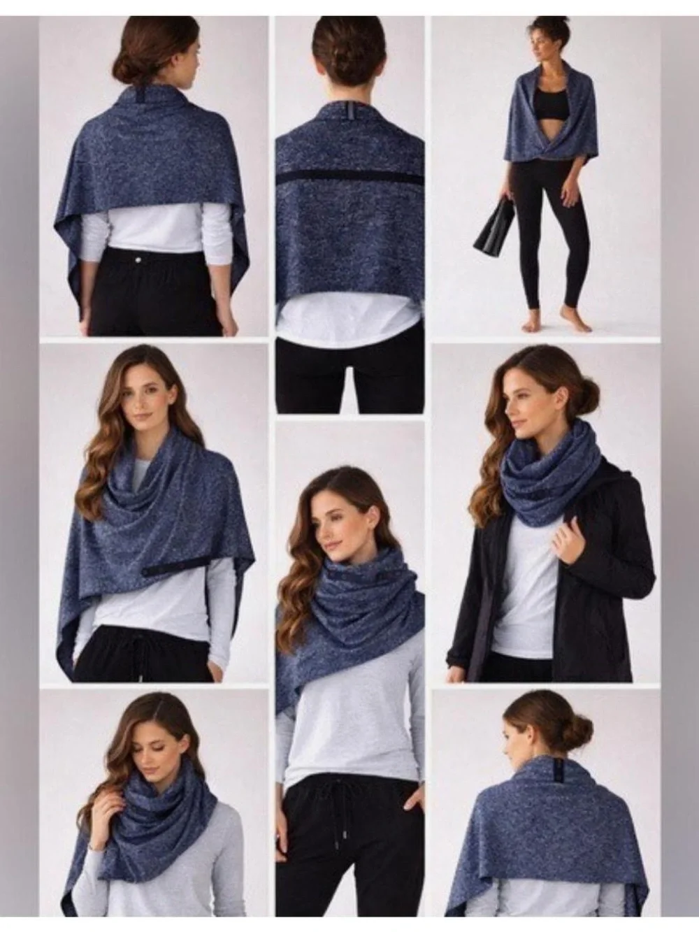 Lululemon Vinyasa Rulu Snaps Multi-function Black/Gray stripped Scarf